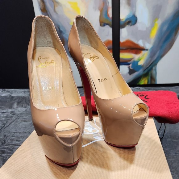 Authentic Louboutin Highness 160 Nude Heels - Picture 1 of 8